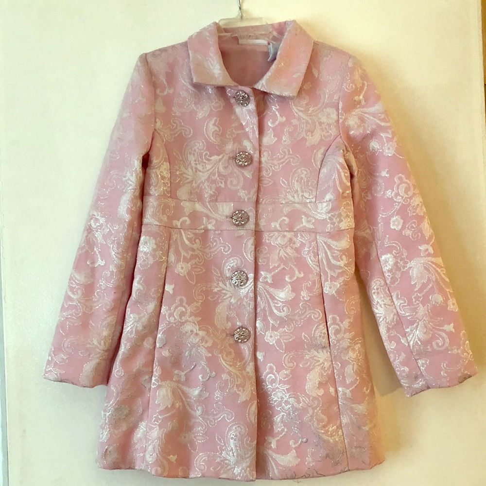 SOLD 🔴 Beautiful Girls Light Pink & Silver Dress Jacket